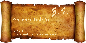 Zombory Irén névjegykártya
