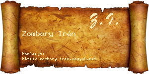 Zombory Irén névjegykártya